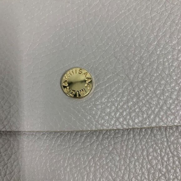 Isaac Mizrahi Women's Nolita Pebble Leather Accordion Bag Crossbody in Soft Gray - Picture 7 of 16